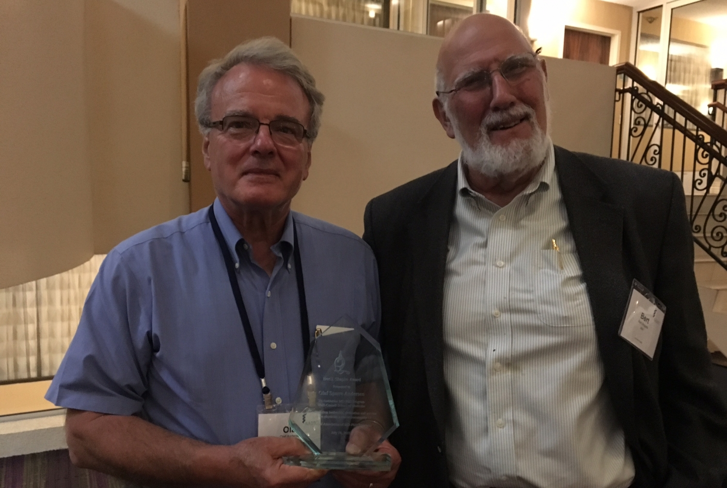 Dr. Olaf Andersen, left, with Dr. Bert I. Shapiro. Photo credit: Dr. Ruth Gotian
